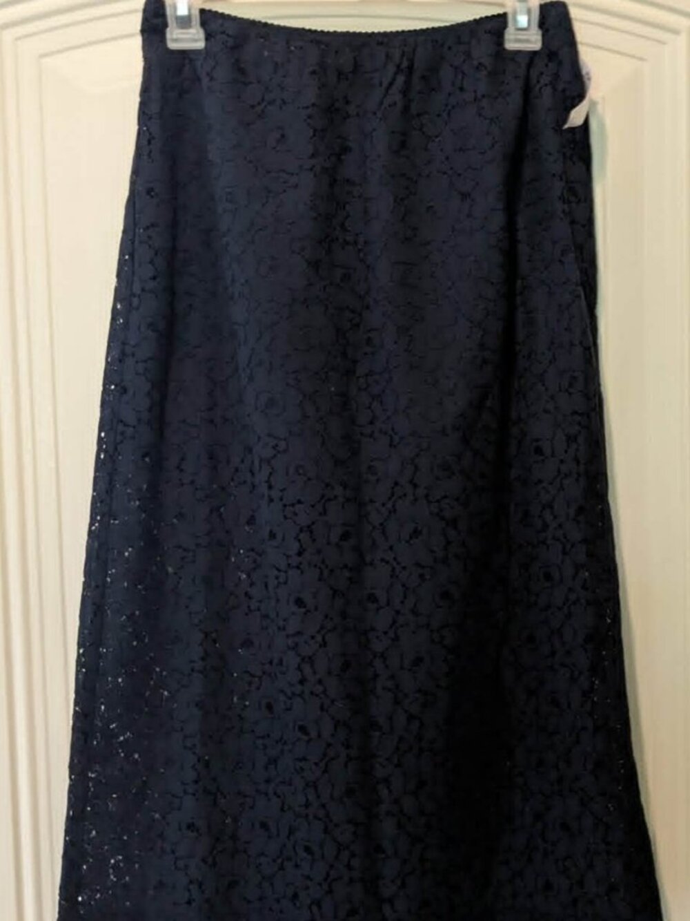Old Navy Midi Lace Peek a Book Skirt Navy Blue Boho Cottage Core - size S - NWT